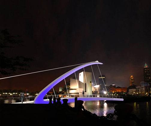 Voinovich Pedestrian Bridge Night