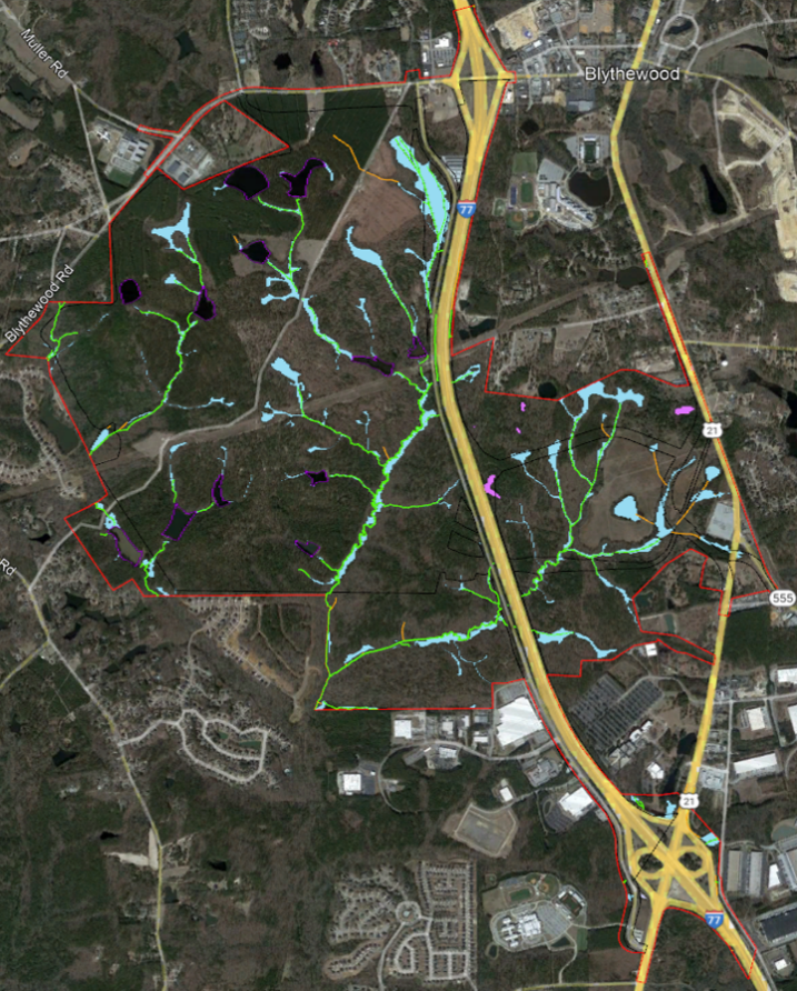 streams and wetlands map