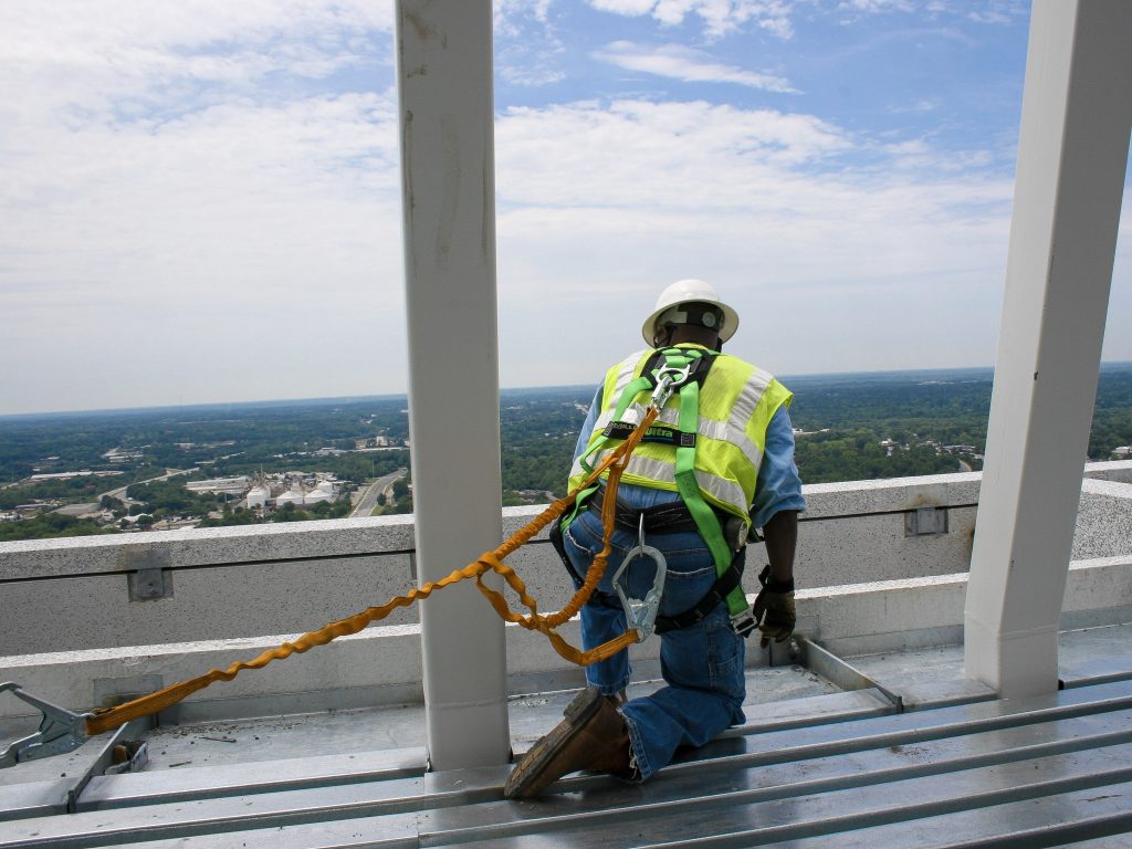 Fall protection on structural steel building