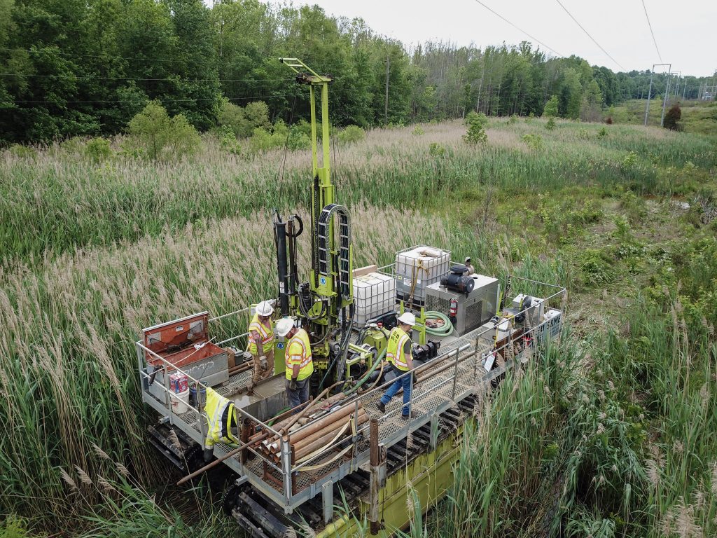 Drilling in wetlands with safety compliance