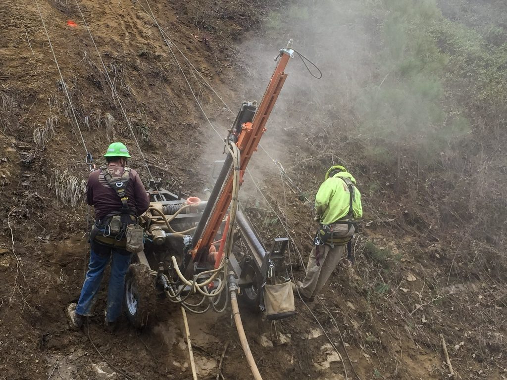 Rockfall slope stabilization